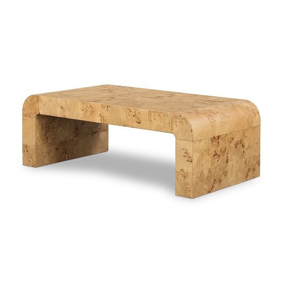 Jenson 45'' Natural Poplar Burl Wood Contemporary Coffee Table