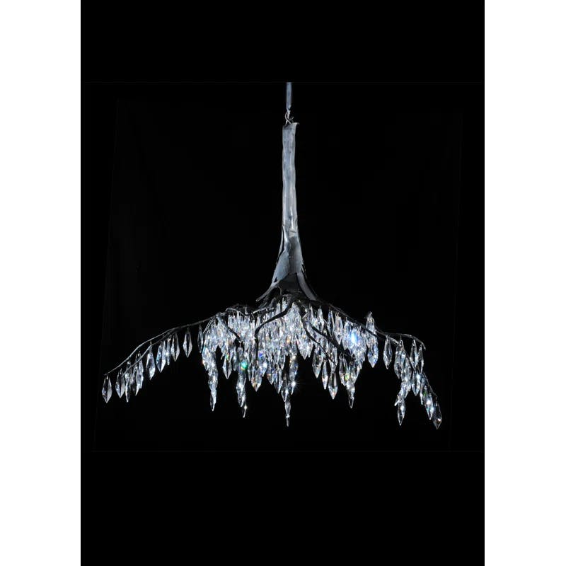 Stillwater Icy Crystal 41" Brass Geometric Plug-in Chandelier