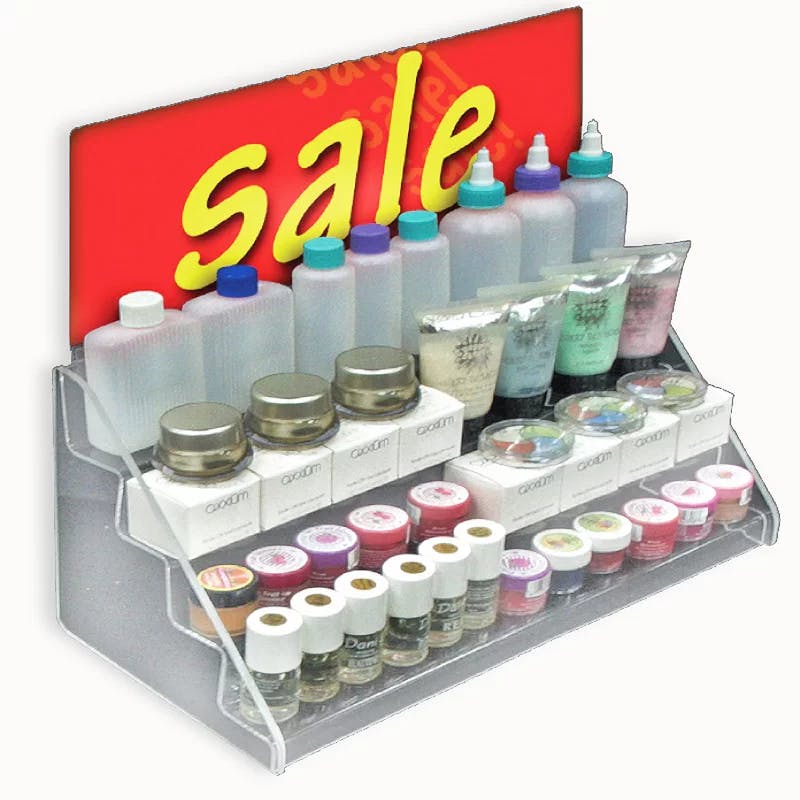 Clear Acrylic 4-Tier Counter Organizer Rack, 17" Wide