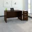 Mocha Cherry 72" Transitional Home Office Desk with Integrated Cable Management