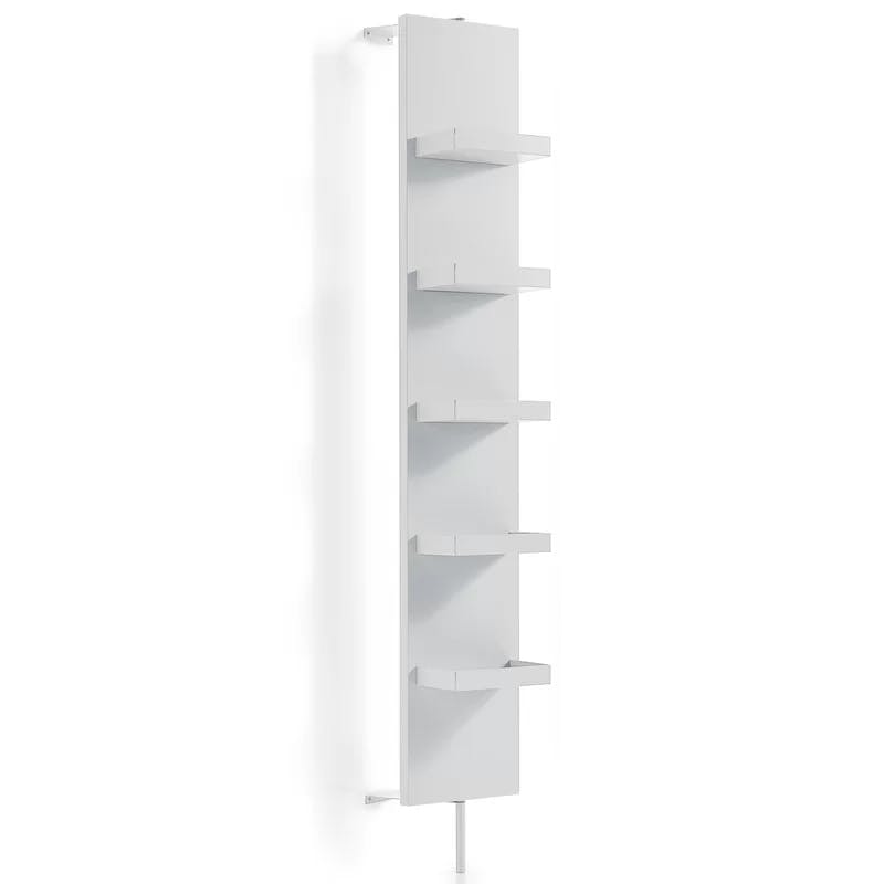 Arielle White Powder Coated Aluminum 5-Shelf Rotating Cabinet