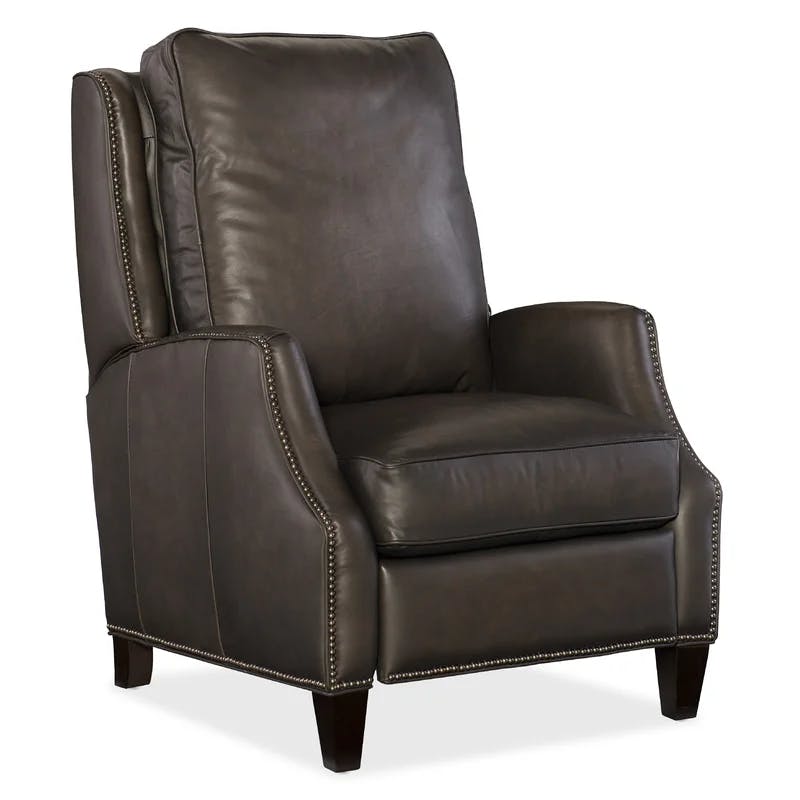 Sarzana Castle Slate Gray Handcrafted Leather Recliner Chair