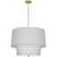 Decker Double Layered 24" Modern Brass Pendant with Pearl Gray Shade