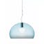 Sky Blue Dome Pendant Lamp with Multicolor Crystal Accents