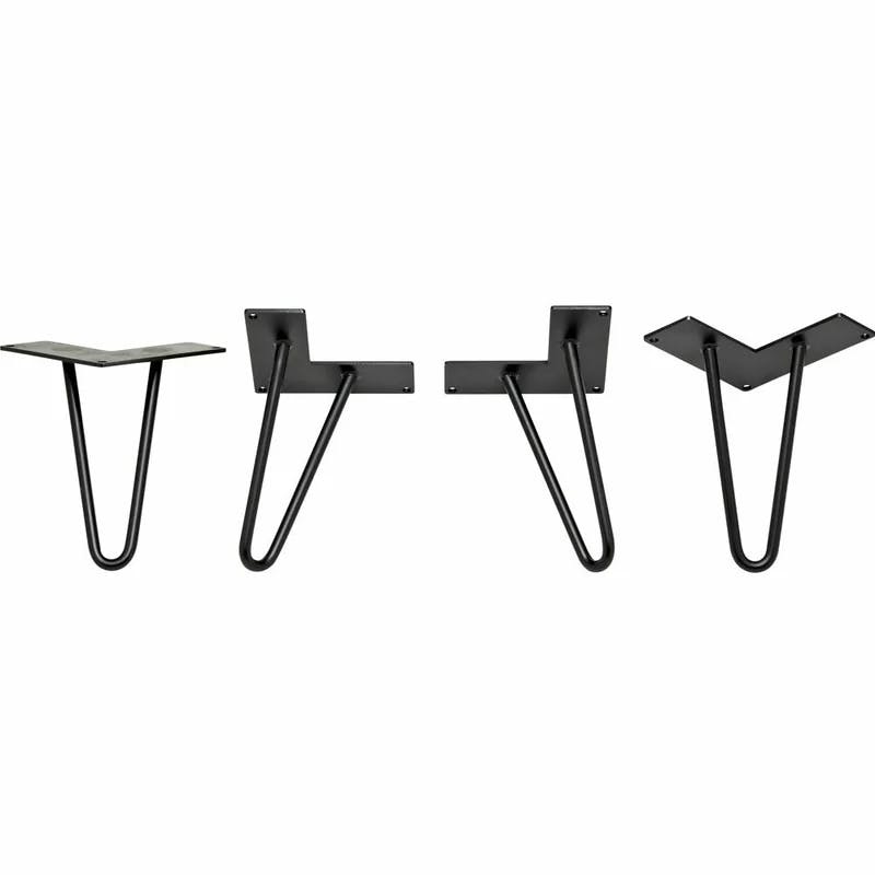 Sleek 6" Matte Black Hairpin Table Legs, 4-Pack