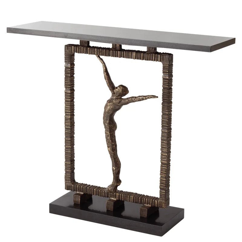 Bronze Iron Frame with Granite Base Console Table