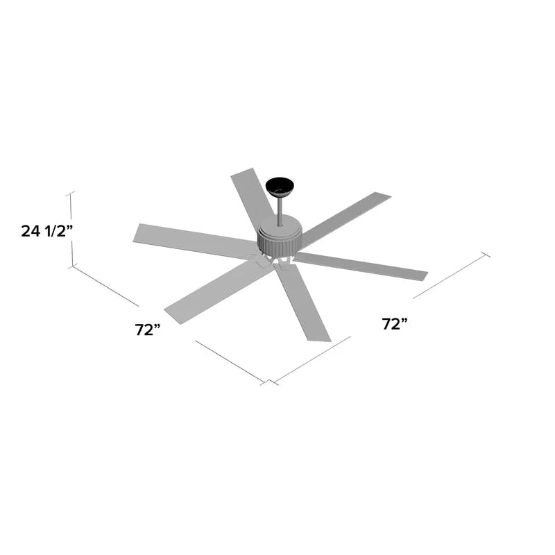 Matte Black 72" Industrial Ceiling Fan with Remote and Reversible Blade