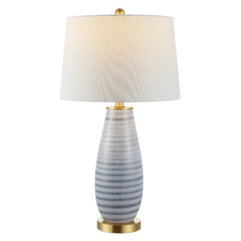 Eliana Coastal-Inspired Blue and White Ceramic Table Lamp