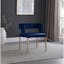 Caleb Luxe Navy Velvet Low-Back Dining Chair with Gold Legs