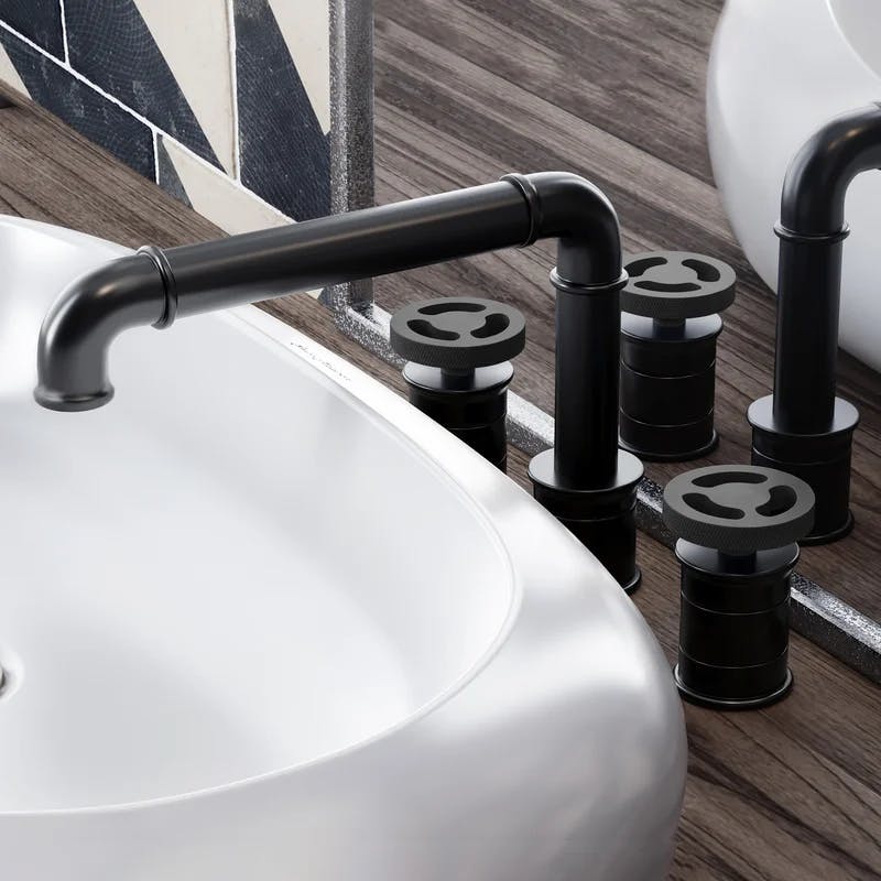 Avallon Matte Black Double-Handle Widespread Bathroom Faucet