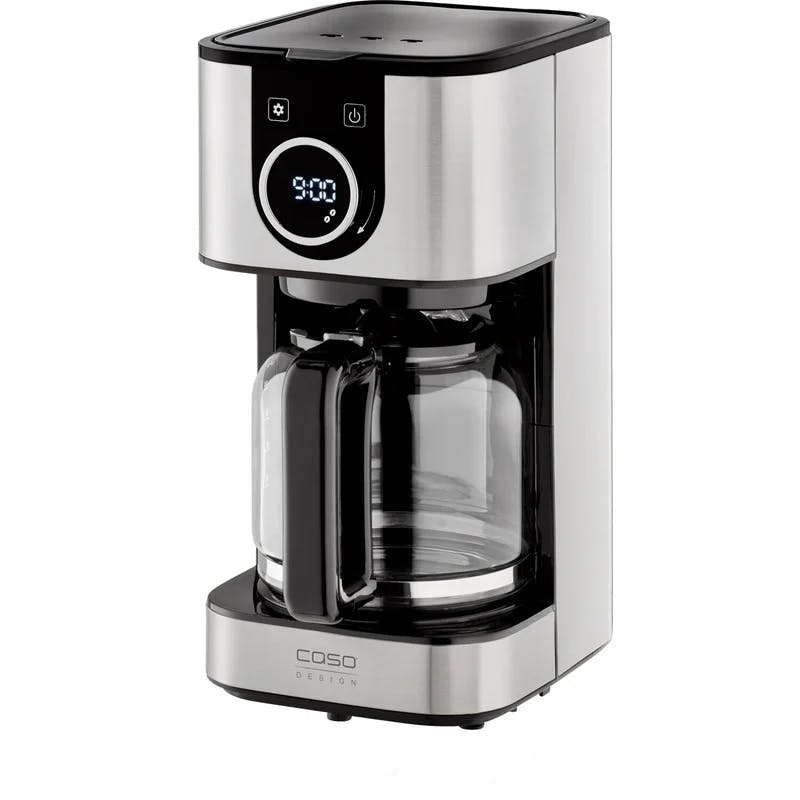 Sleek 10-Cup Black Glass Carafe Drip Coffee Maker with Programmable Timer