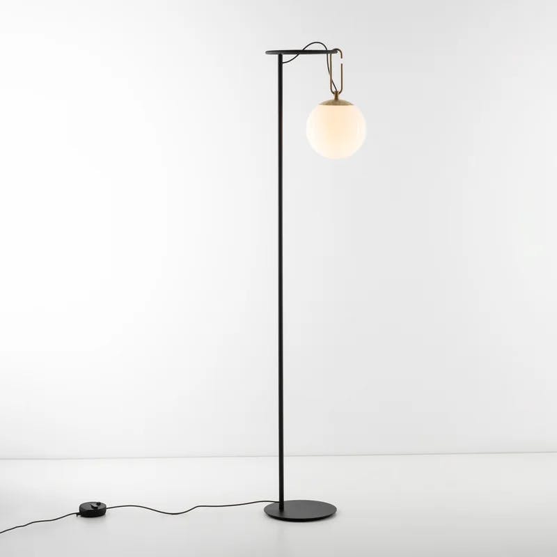 Adjustable White Italian Lantern-Style Floor Lamp