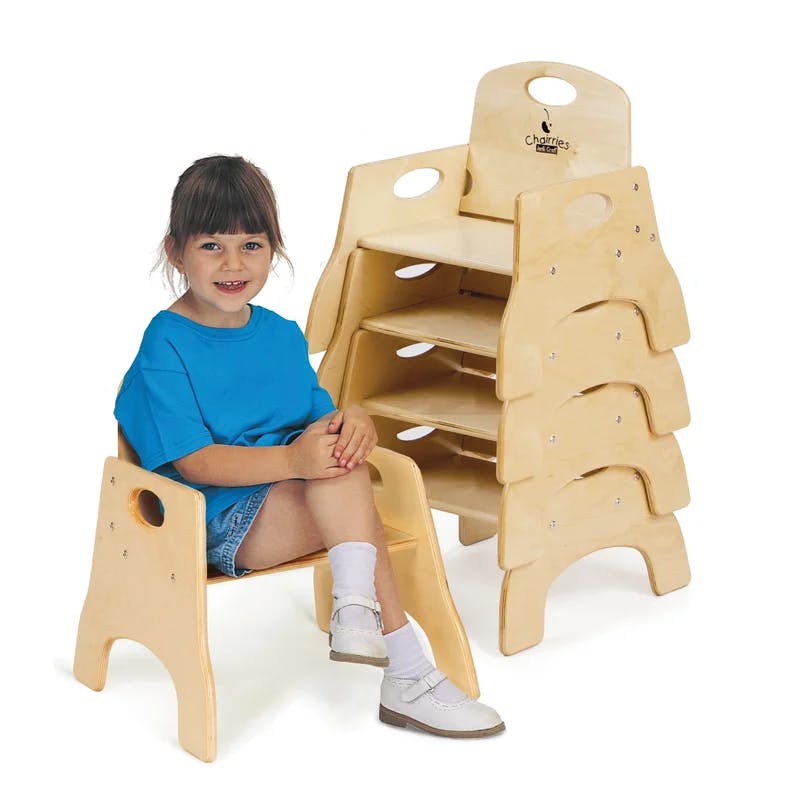 Playtime Classic Wooden Kids Chair 25.5" - Easy Clean & Rounded Edges
