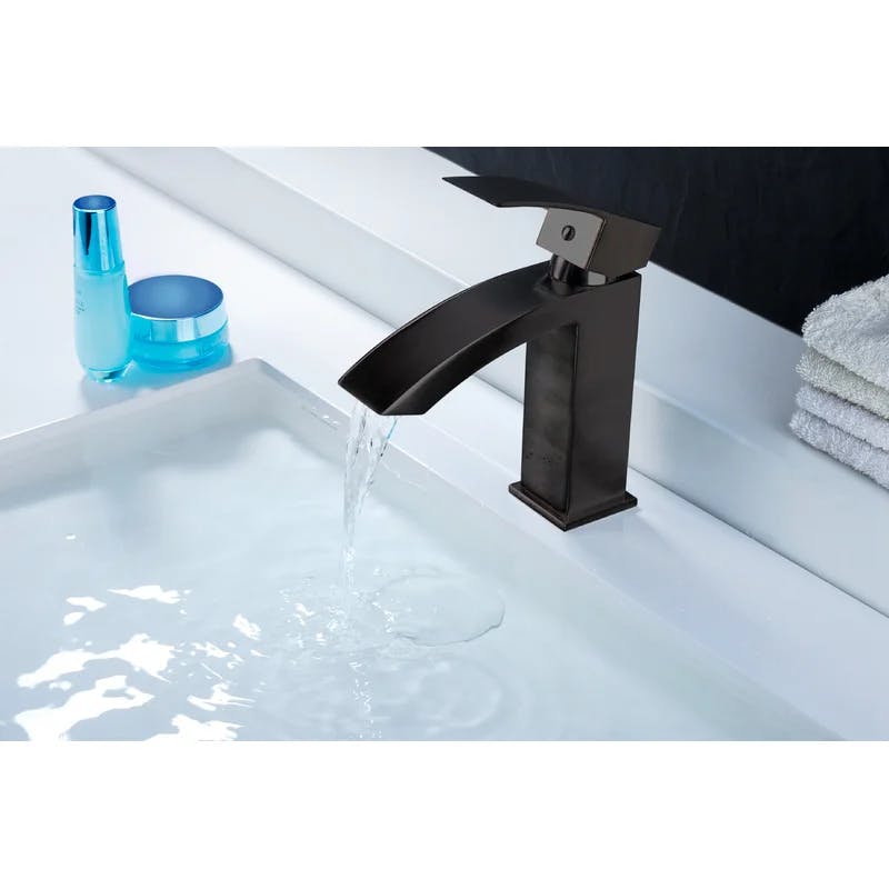 Revere Modern Oil-Rubbed Bronze Single-Handle Low-Arc Bathroom Faucet