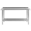 60" Stainless Steel 18 Gauge Commercial Work Table with Shelf & Backsplash