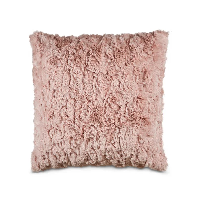Gretta Quartz Pink 20" Square Feather Throw Pillow