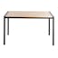 Fuji Contemporary Beige & Black Metal Base 50" Wood Dining Table