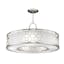 Allegretto Deco 48" Silver Leaf Drum Pendant with LED/CFL Lighting