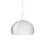 Matte White LED Sphere Pendant Light with Transparent Finish