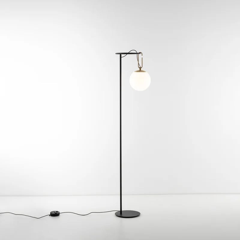 Adjustable White Italian Lantern-Style Floor Lamp