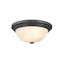 Matte Black Glass Bowl Flush Mount Ceiling Light - Indoor/Outdoor