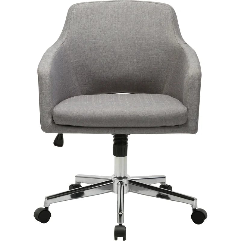 Mid-Century Modern Gray Fabric Swivel Task Chair