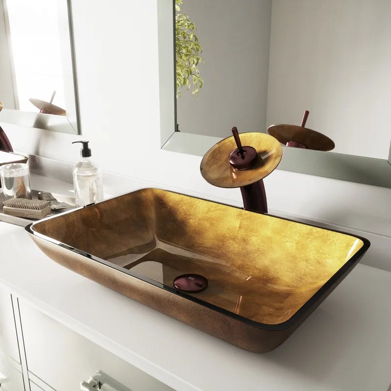 VIGO Solid Brass Oil Rubbed Bronze Vessel Sink Pop-Up Drain, 8.38" H