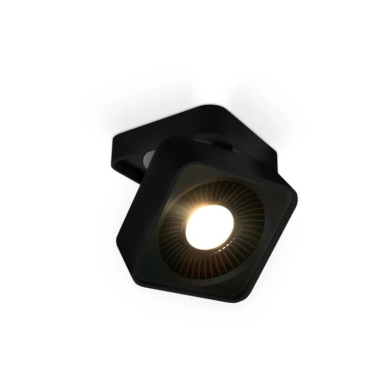 Solo Black Aluminum LED Flush Mount Light, 5.13"