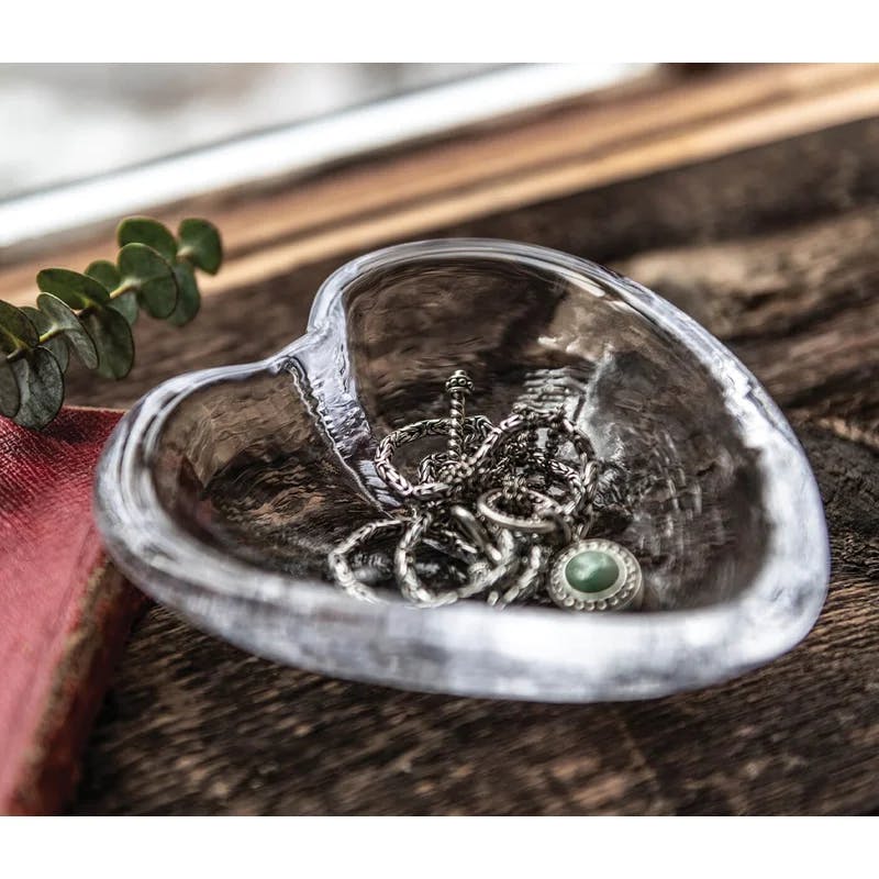 Handmade 6oz Glass Heart-Shaped Dessert Bowl