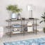 Harper Industrial Modern Console Table with Storage in Antiqued Gray Oak
