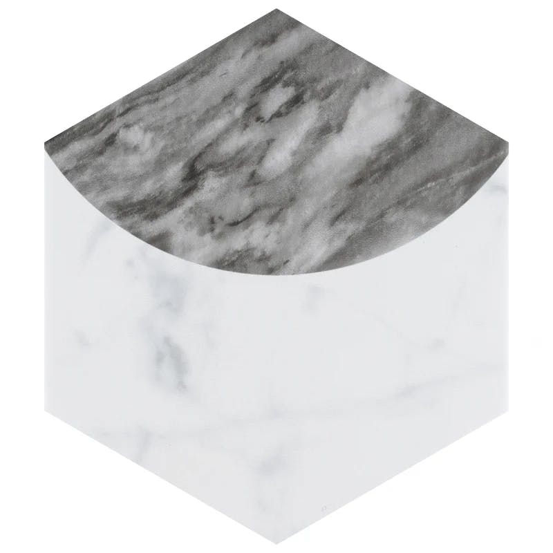 Classico Bardiglio Moon 7" x 8" Porcelain Marble Hex Tile