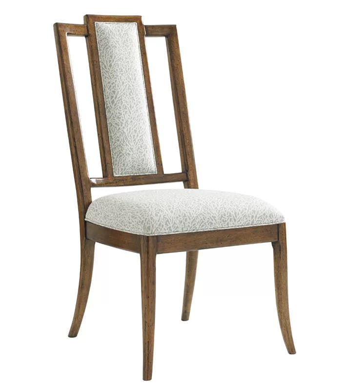 Ivory Slat-Back Transitional Wood Side Chair