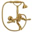 Elegant Unlacquered Brass Wall-Mounted Tub Filler with Ceramic Handles