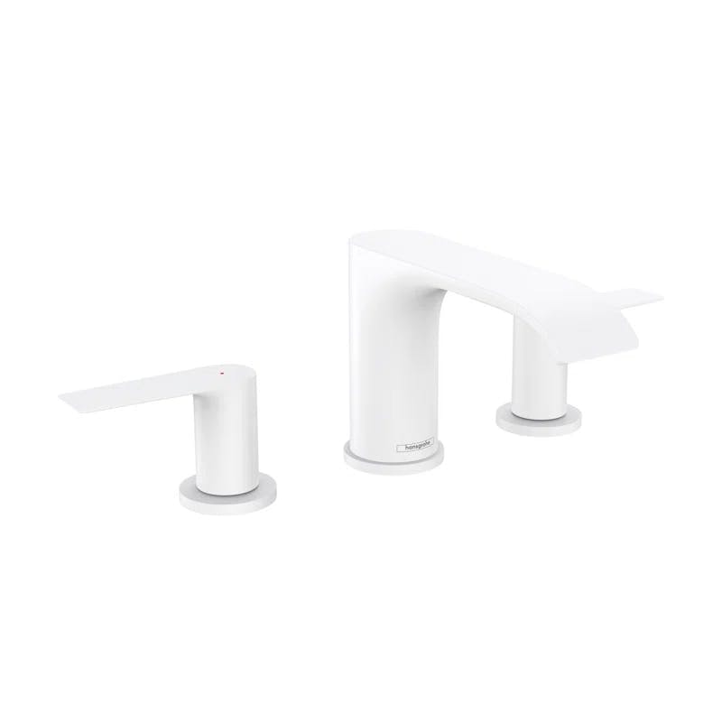 Elegant White Nickel Widespread Bathroom Faucet with Ceramic Disc Valve