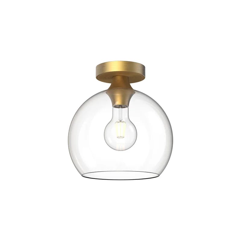 Castilla Aged Gold Globe Glass Flush Mount Light