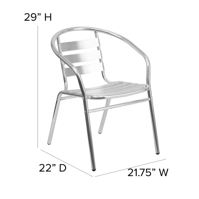 Lila Modern Aluminum Lightweight Outdoor Dining Armchair - Stackable