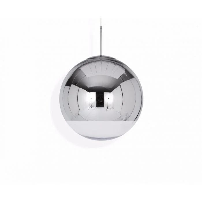 Chrome Aluminum Globe LED Pendant Light
