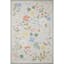 Ivory Floral Power-Loomed Synthetic Rectangular Rug, 5' x 7'