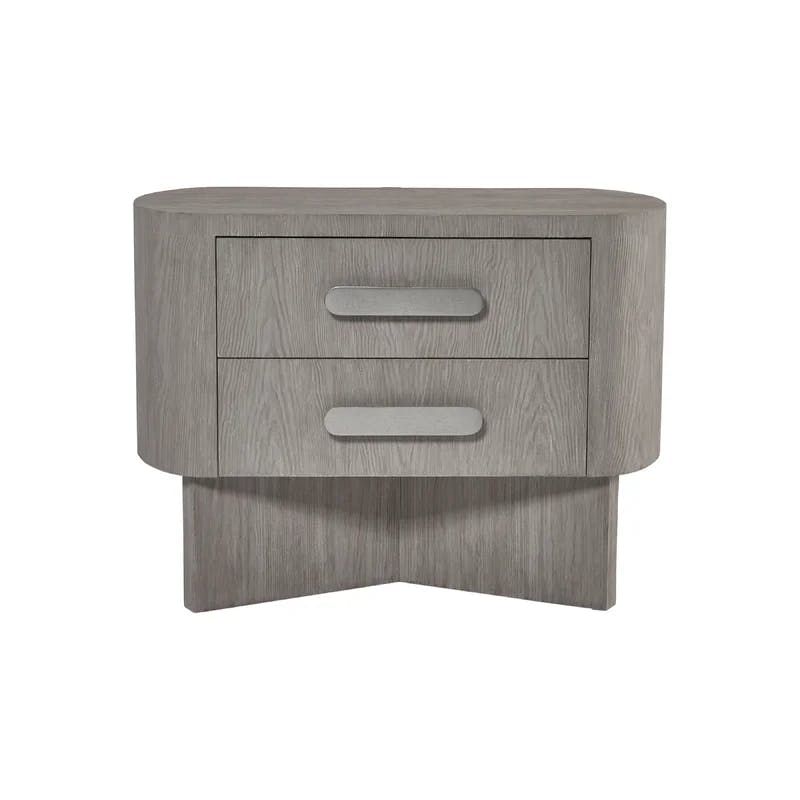 Trianon Contemporary Beige 2-Drawer Nightstand with USB Ports