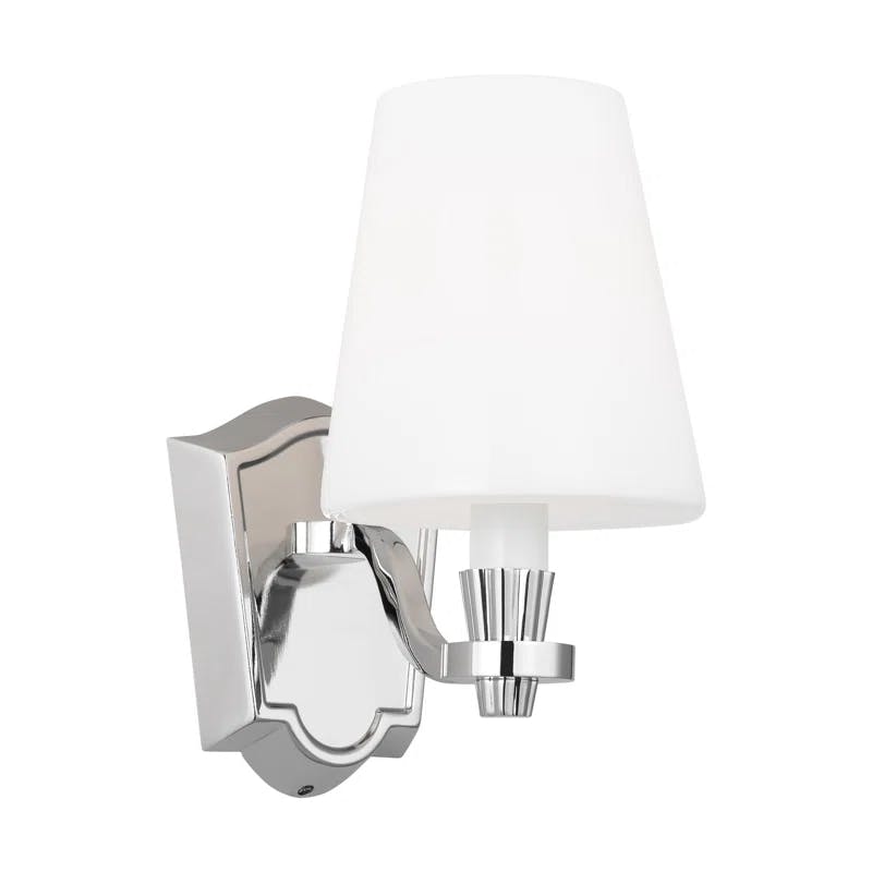 Paisley Polished Nickel Direct Wired 9.75" Vanity Sconce with Linen Shade