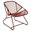 Sixties Ochre Red Wicker & Metal Patio Dining Chair