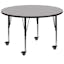 Wren 42'' Round Grey Thermal Laminate Mobile Activity Table with Adjustable Legs