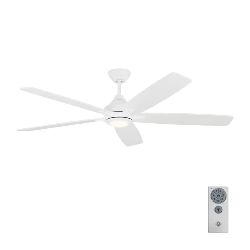 Lowden 60'' Matte White Smart LED Ceiling Fan with Remote