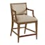 Eastbluff Transitional Sandstone Beige Counter Stool with Aged Bronze Kick Plate
