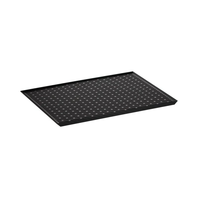 Sleek Black ABS-Resin Sink-Side Dish Drainer Tray, 12x17 Inches