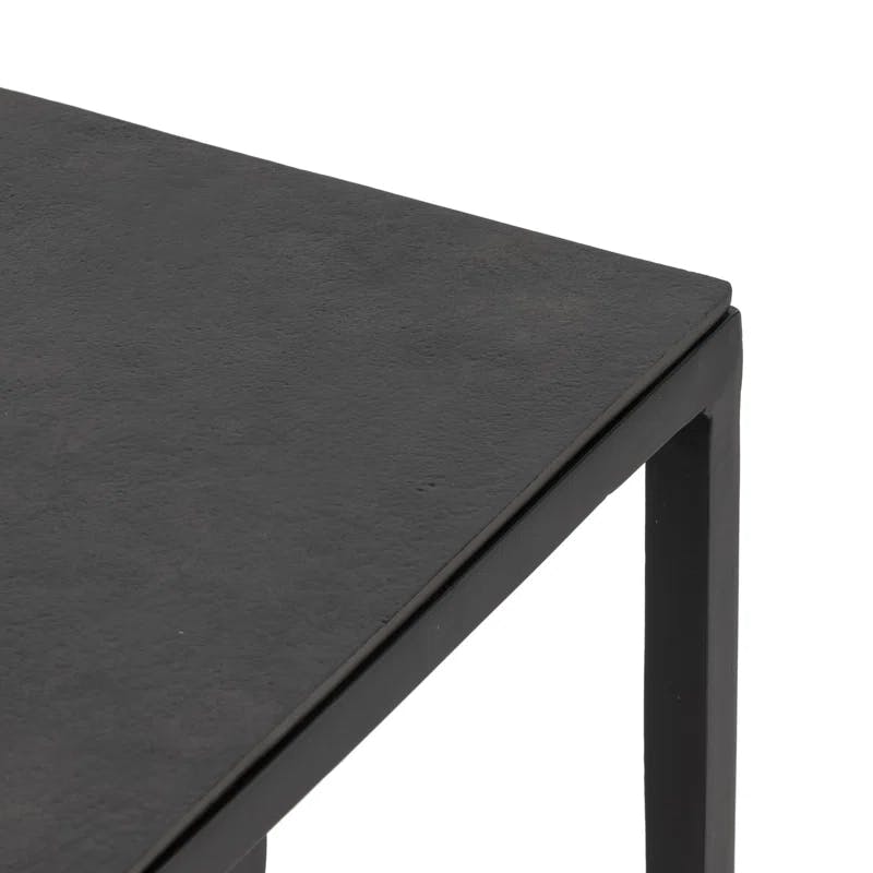 Dalston Square Black Aluminum Nesting Side Tables (Set of 2)