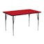 Adjustable Red Laminate 48''L Activity Table with Chrome Legs