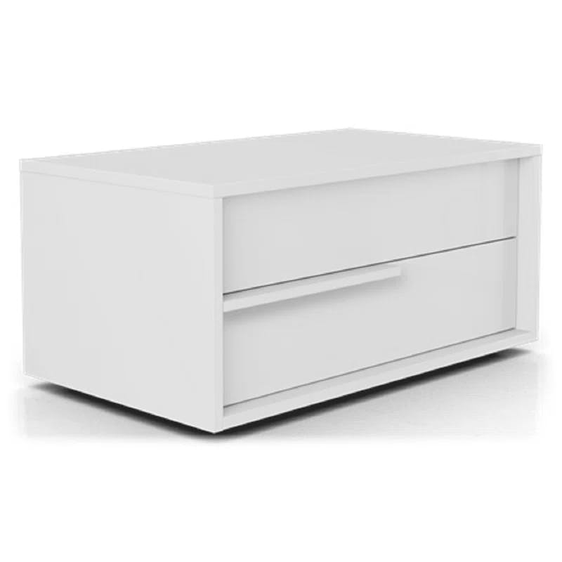 Modloft Glossy White 2-Drawer Sophisticated Nightstand