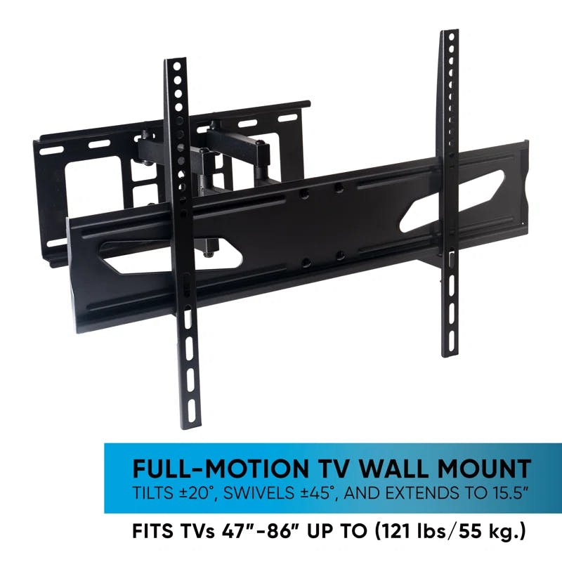 Atlantic Full-Motion Metal Wall Mount for 47"-86" TVs