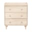 Lolly Minimalist Light Wood 3-Drawer Chest Dresser with Tapered Legs